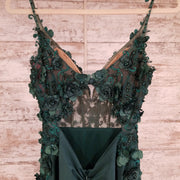 GREEN/FLORAL LONG EVENING GOWN