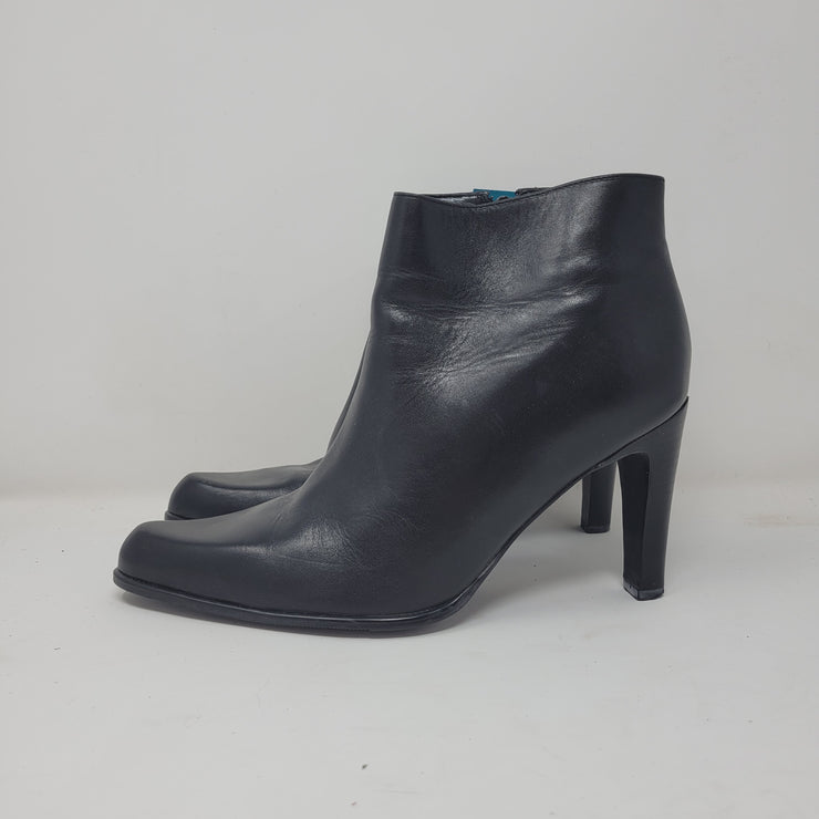 BLACK SHORT LEATHER BOOTS