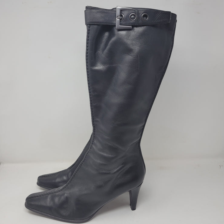BLACK LEATHER TALL BOOTS (NEW)