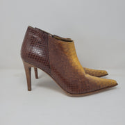BROWN SNAKESKIN LEATHER BOOTS