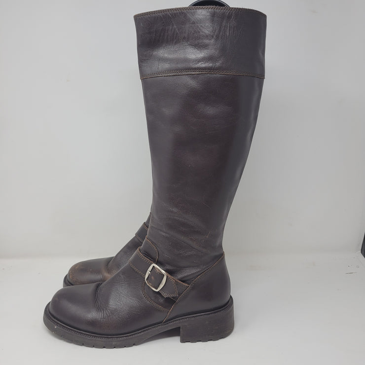 BROWN LEATHER BOOTS $169