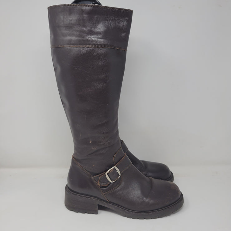 BROWN LEATHER BOOTS $169
