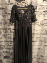 PEWTER LONG BEADED GOWN