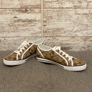 TAN FLORAL TENNIS SHOES (NEW)
