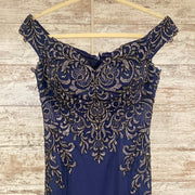 NAVY LONG EVENING GOWN