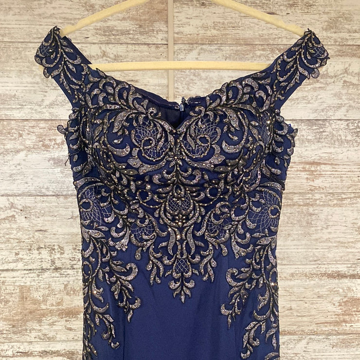 NAVY LONG EVENING GOWN