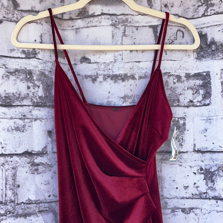 RED VELOUR SHORT DRESS