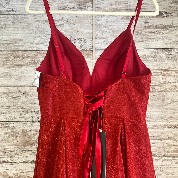 RED SPARKLY A LINE GOWN (NEW)