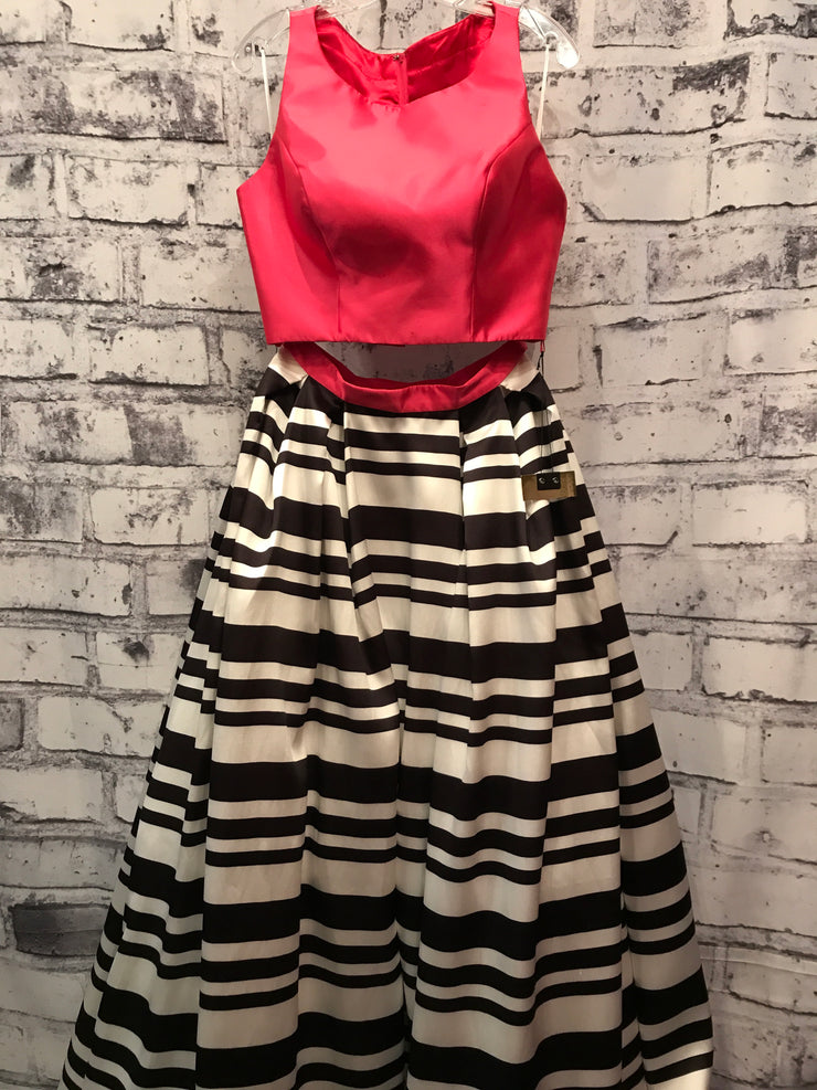 PINK STRIPED 2 PC. GOWN (NEW)