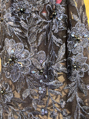 NAVY FLORAL A LINE/PRINCESS