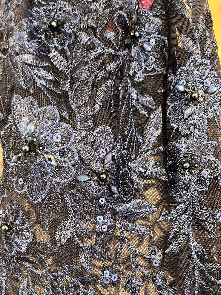 NAVY FLORAL A LINE/PRINCESS