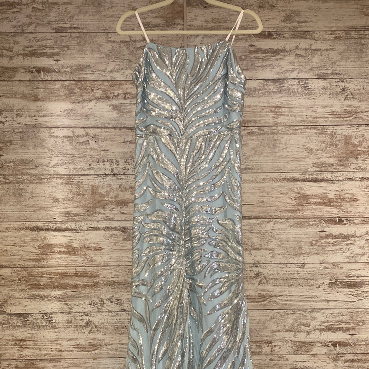BLUE SEQUIN LONG GOWN (NEW)