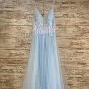 BLUE A LINE GOWN