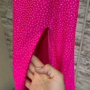 PINK FULL BEADED LONG DRESS