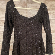 BLACK FULL SEQUIN LONG DRESS