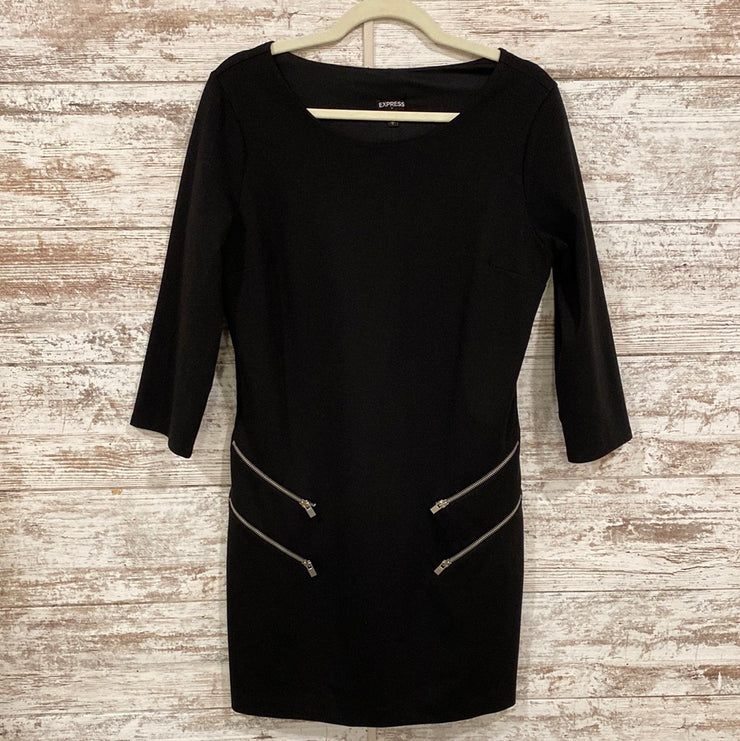 BLACK SHORT DRESS W/ZIPPERS