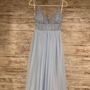 BLUE A LINE GOWN