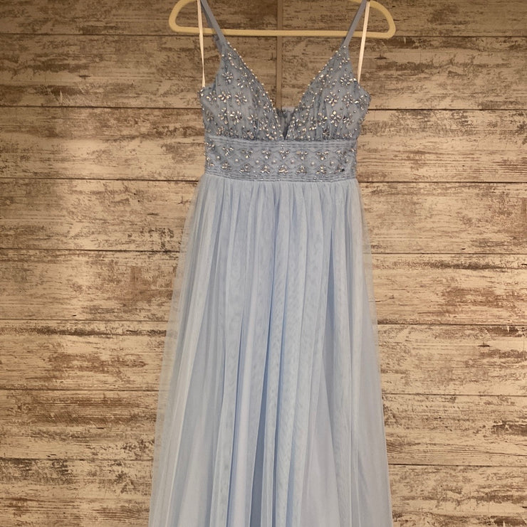 BLUE A LINE GOWN