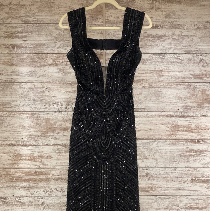 BLACK FULL SEQUIN LONG DRESS