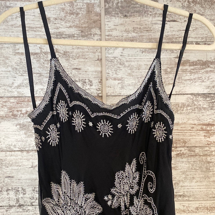 BLACK/WHITE LONG EVENING GOWN