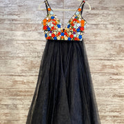 BLACK/FLORAL 2 PC. A LINE GOWN