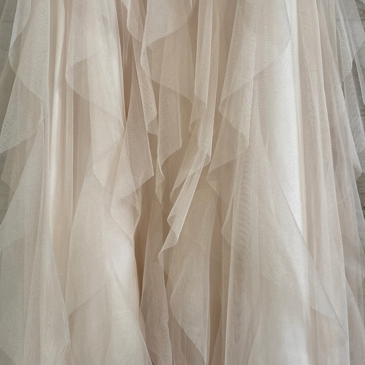 IVORY/FLORAL A LINE GOWN