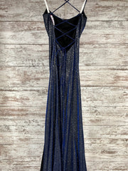 BLUE SPARKLY LONG EVENING GOWN