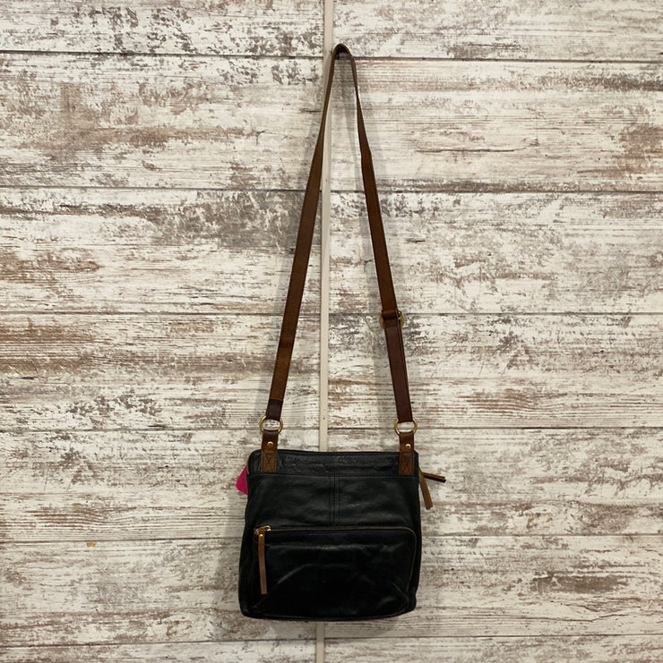 BLACK/BROWN LEATHER PURSE $235