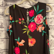 BLACK/FLORAL SHORT DRESS
