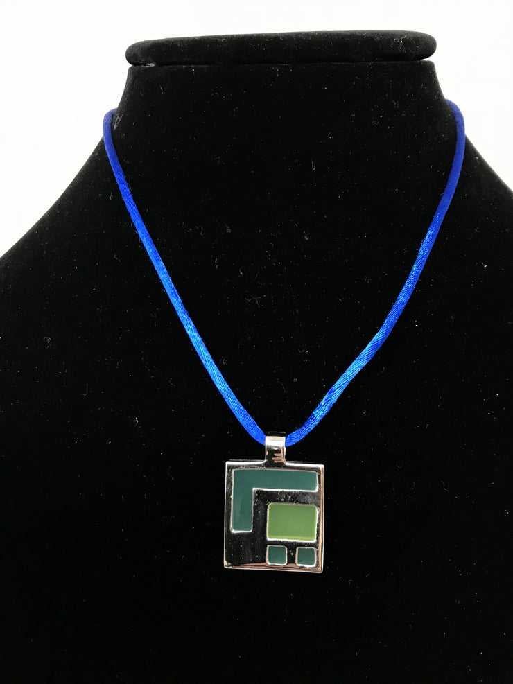BLUE/GREEN CHARM NECKLACE