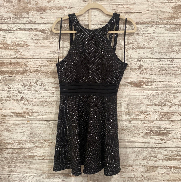 BLACK SPARKLY SHORT DRESS