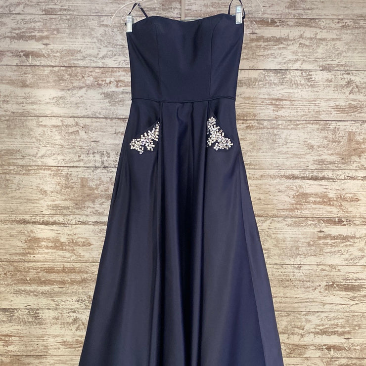 NAVY A LINE GOWN