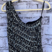 NAVY/GRAY SEQUIN SHORT DRESS