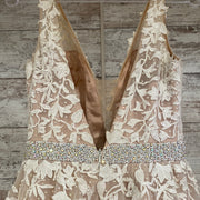 IVORY/FLORAL A LINE GOWN