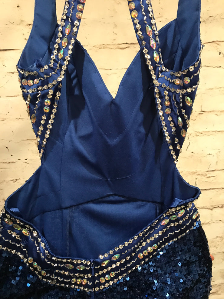 ROYAL BLUE FULL SEQUIN GOWN