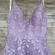 LAVENDER/FLORAL A LINE GOWN