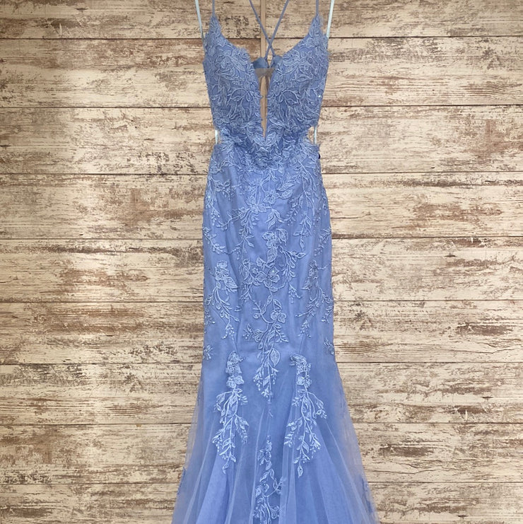 BLUE/FLORAL MERMAID GOWN