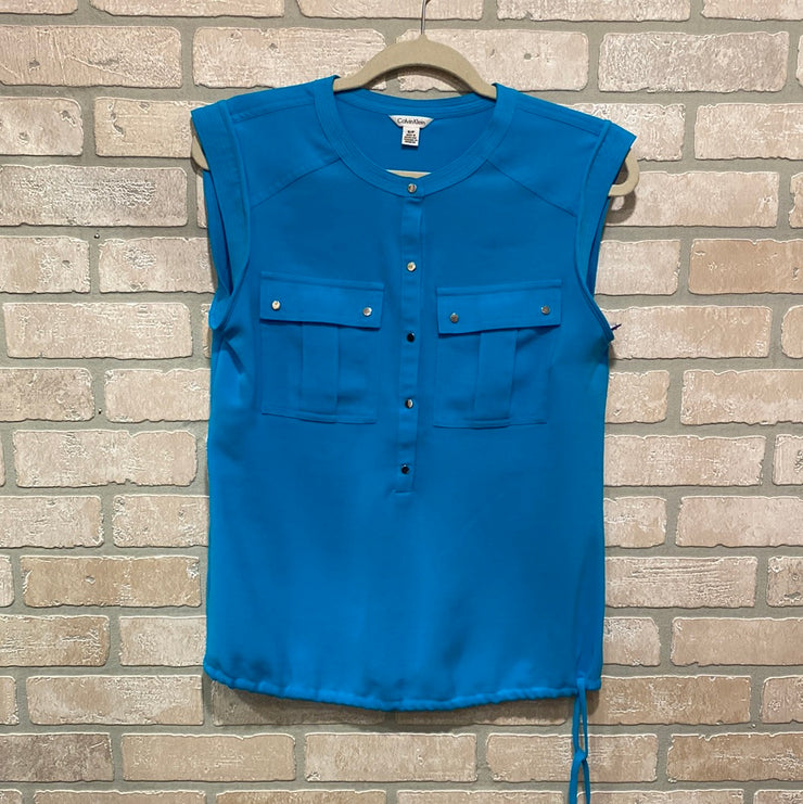 BLUE SLEEVELESS TOP