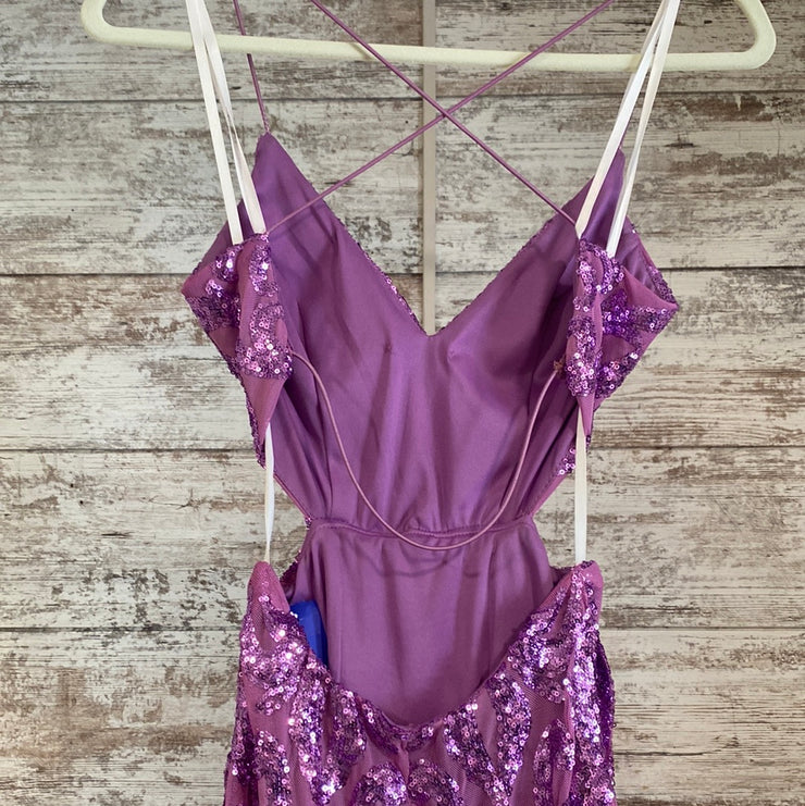 PURPLE SPARKLY LONG DRESS