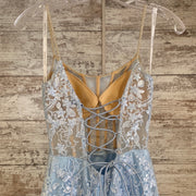 BLUE SPARKLY LONG EVENING GOWN