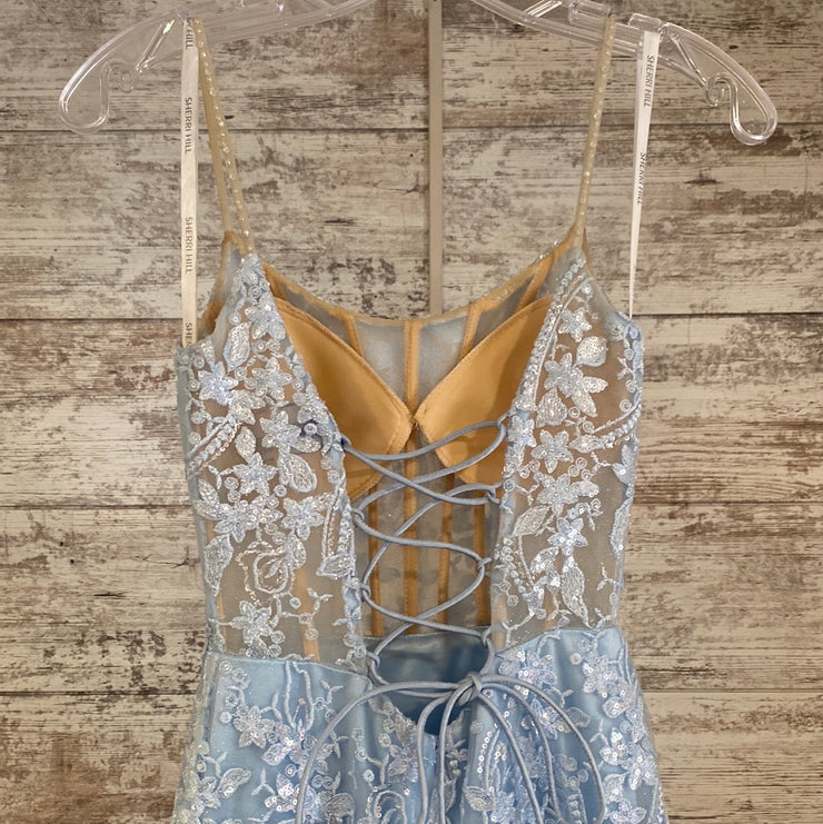 BLUE SPARKLY LONG EVENING GOWN