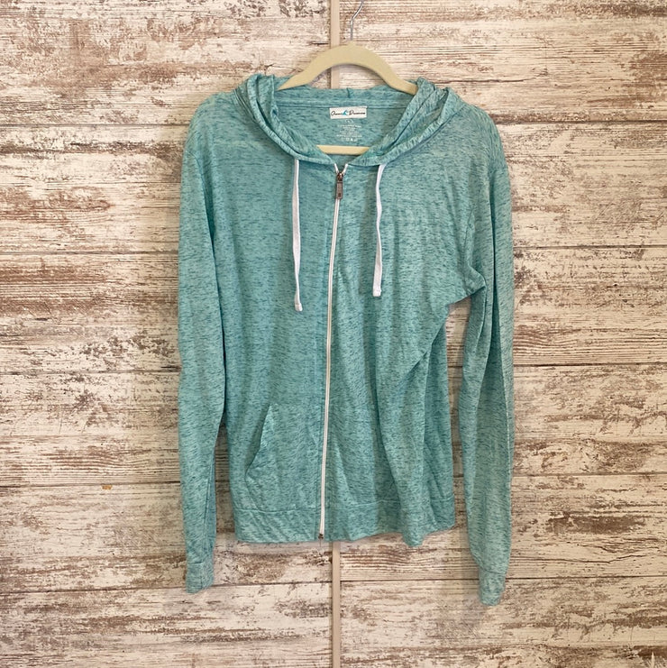 BLUE ZIP UP HOODIE