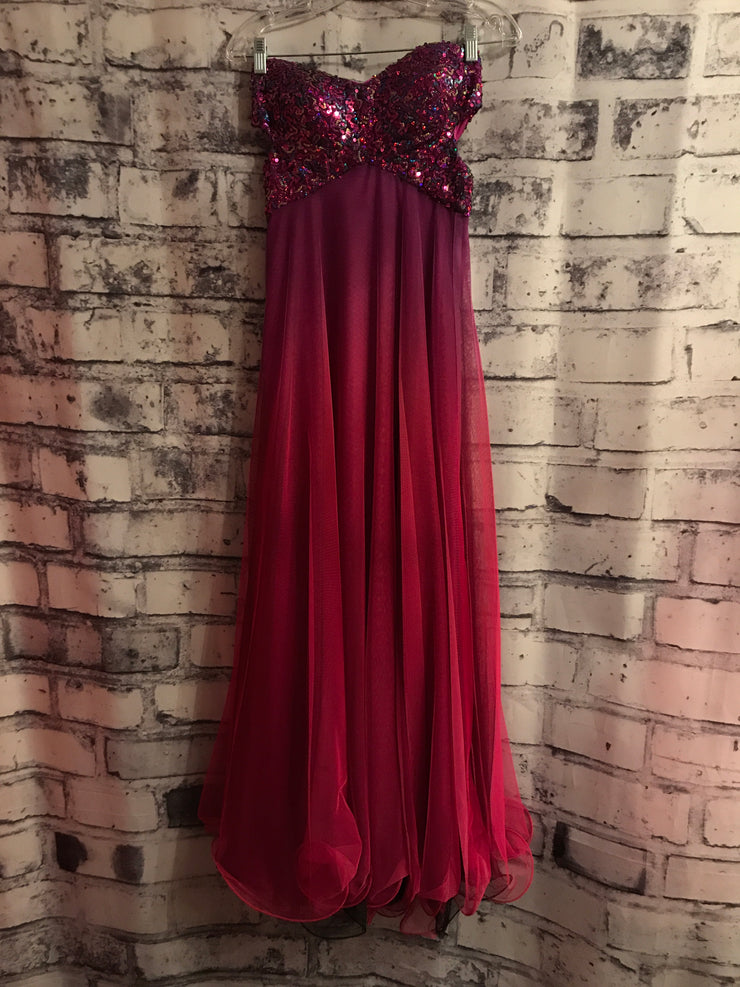 PINK/PURPLE A LINE GOWN