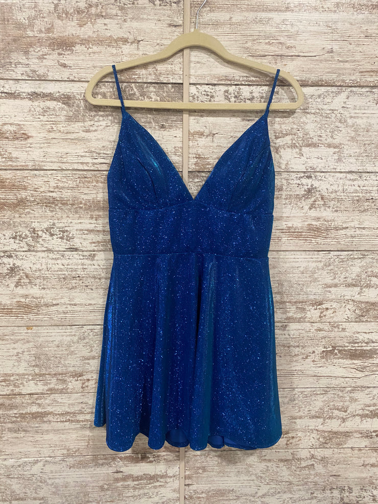 BLUE SPARKLY SHORT DRESS - NEW
