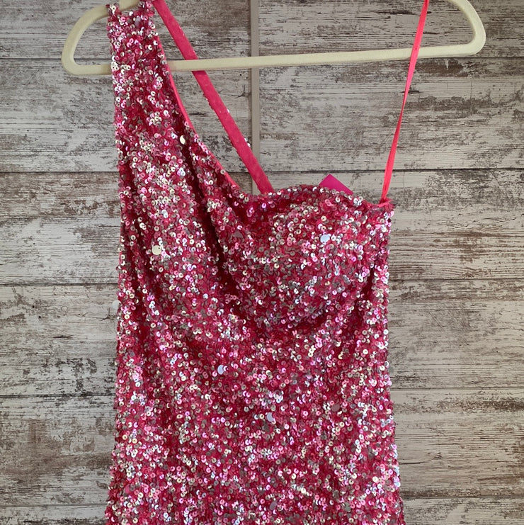 PINK FULL SEQUIN LONG DRESS