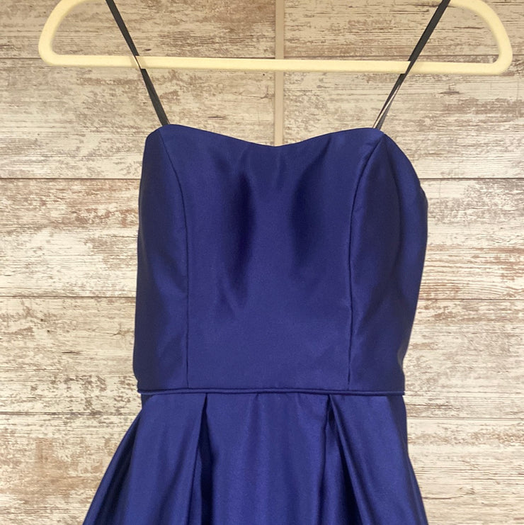 ROYAL BLUE A LINE GOWN