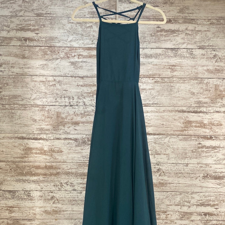 GREEN LONG EVENING GOWN