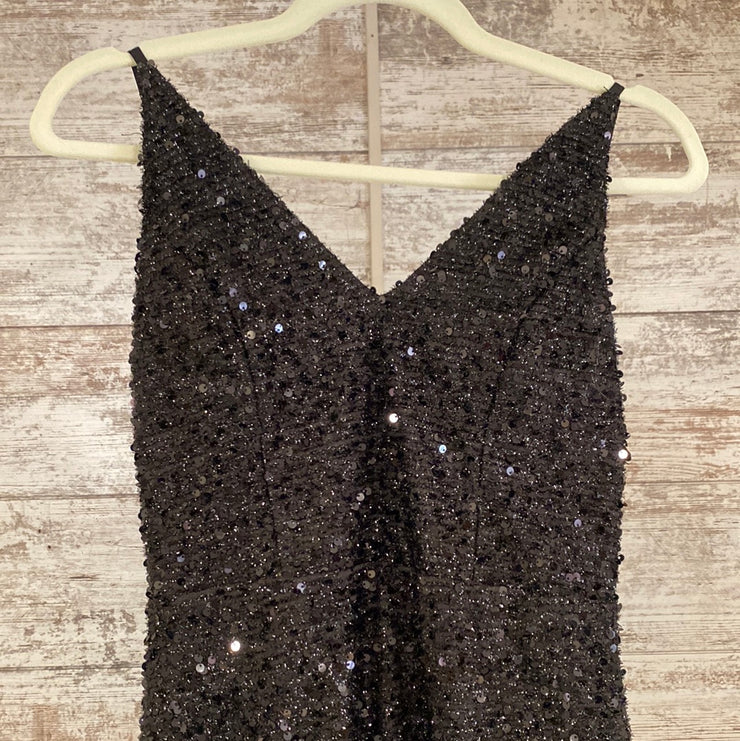 BLACK FULL SEQUIN LONG DRESS