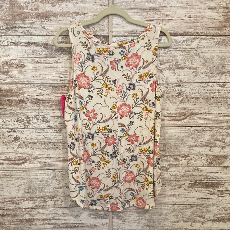 WHITE/FLORAL SLEEVELESS TOP