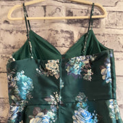 GREEN FLORAL SHORT DRESS